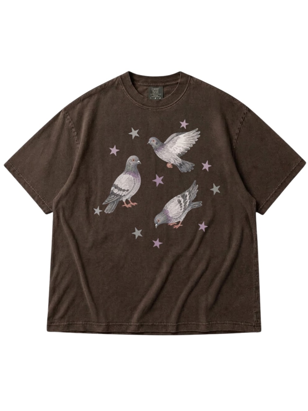Comfort Colors Espresso Pigeon Star Graphic Tee